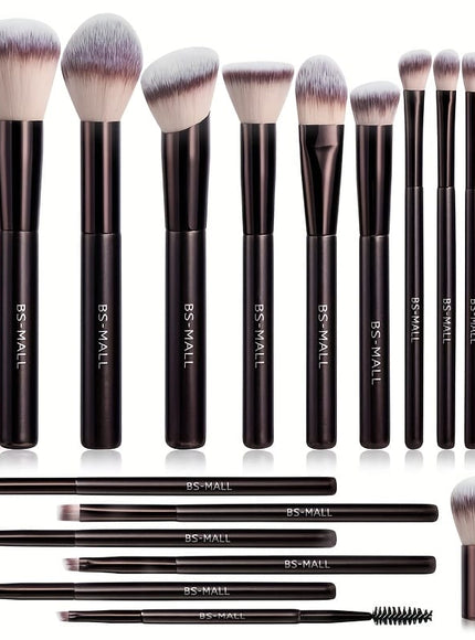KissICON Coffee color Bsmall 2in1 Makeup Brush Kit 17