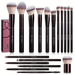 KissICON Coffee color Bsmall 2in1 Makeup Brush Kit 17