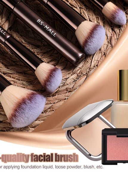 KissICON Coffee color Bsmall 2in1 Makeup Brush Kit 17