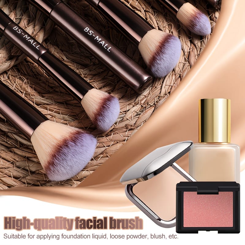 KissICON Coffee color Bsmall 2in1 Makeup Brush Kit 17