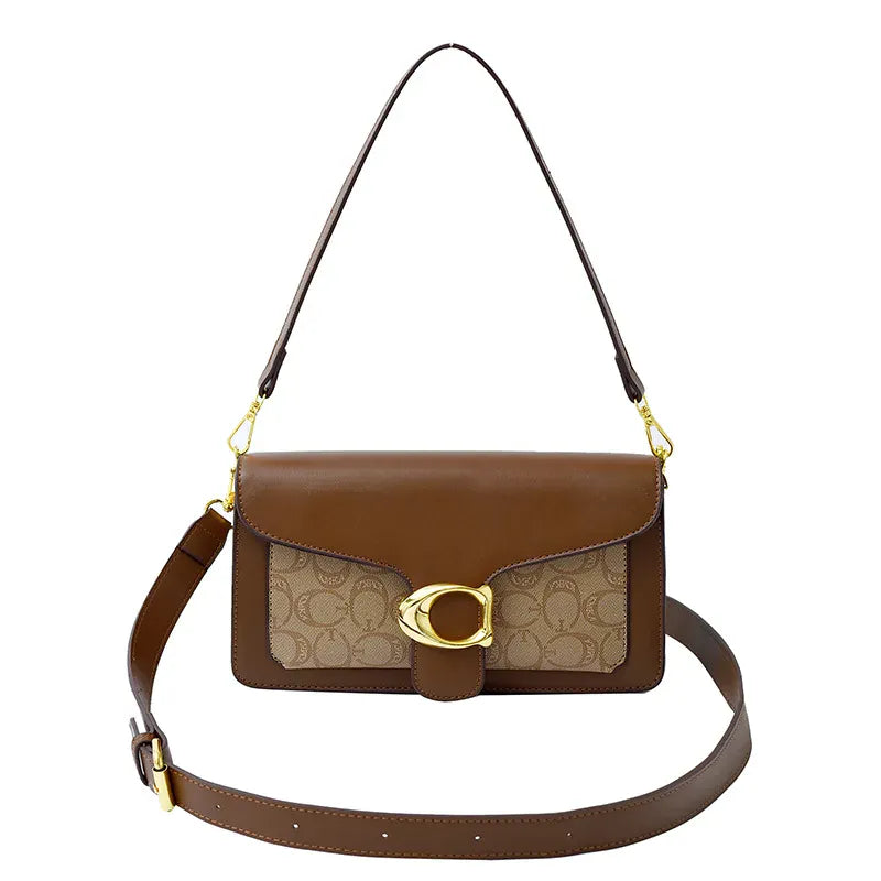 KissICON Coffee color Chic PU Grid Lock Crossbody – City Essential