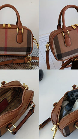 jkthpu-45 Coffee color New Mini Retro Striped Women'S Shoulder Bag, Rectangular Shape, Moderate Volume, Classic Plaid Pattern, with Detachable Strap, for Handbag and Crossbody Use, Perfect Lil