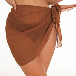 KissICON Coffee color / UK 16/18 Chic Transparent Skirt – Chiffon Wrap