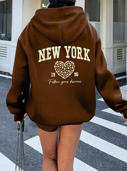 jkthpu-45 Coffee color / UK 18 Plus Size - Women'S Plus Size Casual Hooded