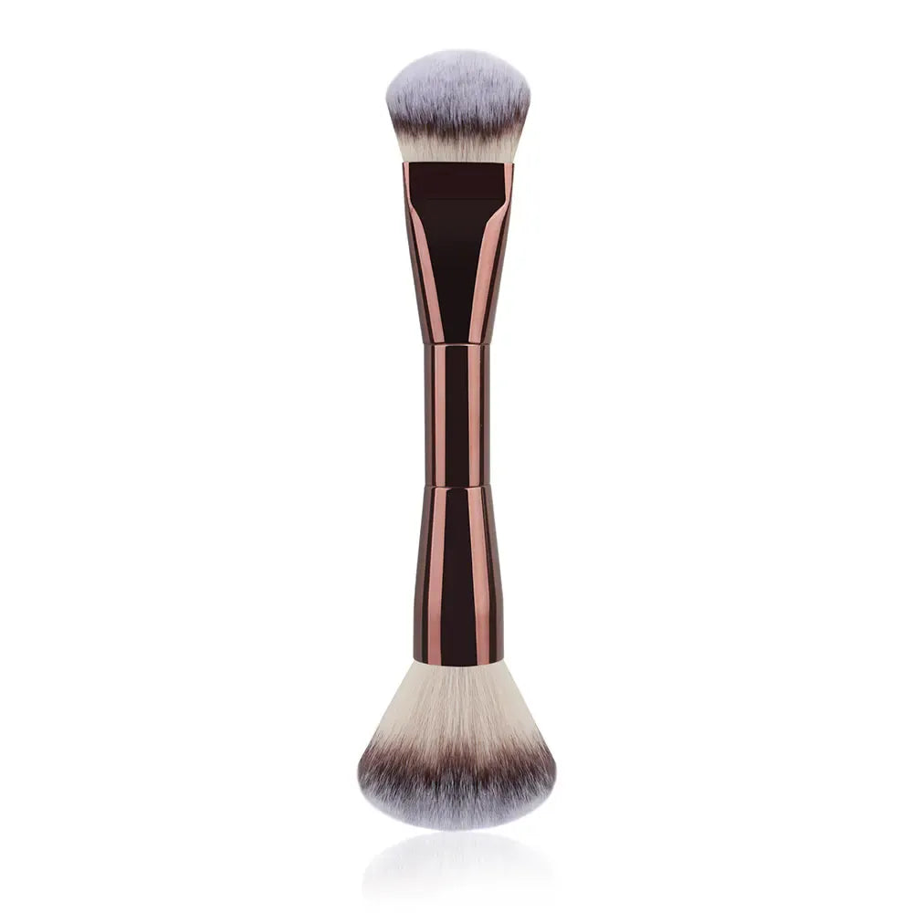 KissICON coffee color1 Double Headed Makeup Brush With Soft Bristles Portable
