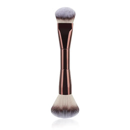 KissICON coffee color1 Double Headed Makeup Brush With Soft Bristles Portable