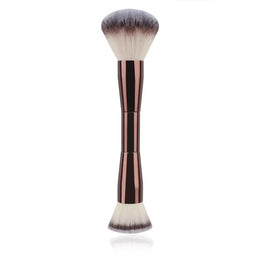 KissICON coffee color2 Double Headed Makeup Brush With Soft Bristles Portable