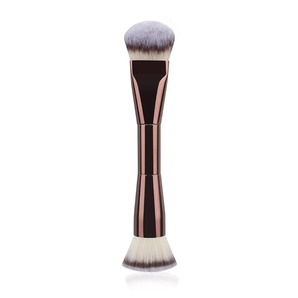 KissICON coffee color3 Double Headed Makeup Brush With Soft Bristles Portable