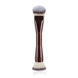 KissICON coffee color3 Double Headed Makeup Brush With Soft Bristles Portable