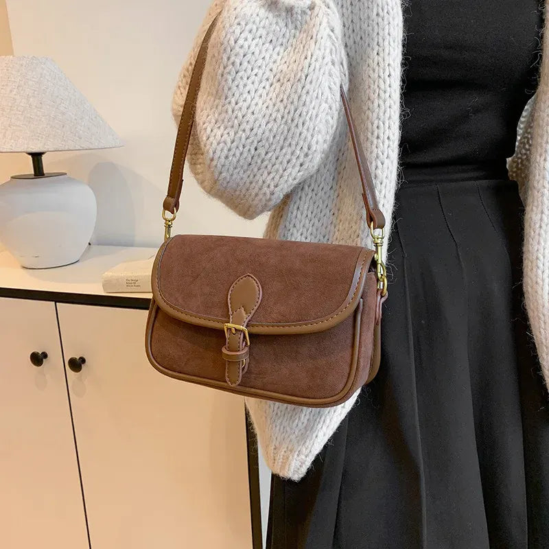 KissICON coffee Modern Minimalist Crossbody – Soft Suede Mini