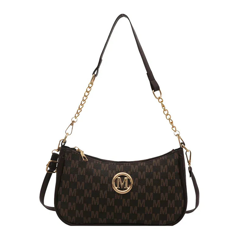 KissICON Coffee Vintage Gold M PU Leather Crossbody