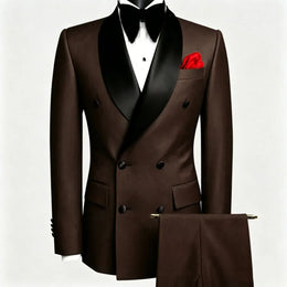 KissICON Coffee / XS Black DoubleBreasted Suit Wedding Business Banquet Essential