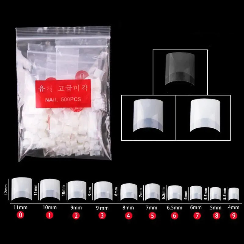 KissICON 💋 Coffin False Nails Acrylic Clear Tips -