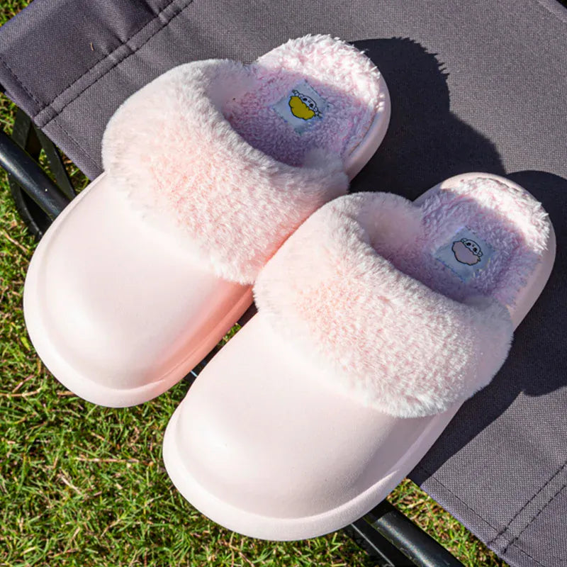 KissICON Coldproof Warm Home Slippers for Women Faux Fur