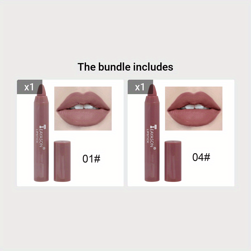 KissICON Color #01+Color #04 KissIcon Velvet Matte Lipstick - Long Lasting Lip