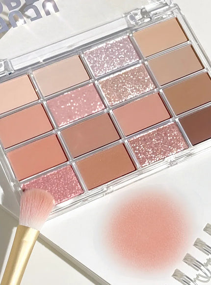 KissICON Color 02 16 Color Matte Glimmer Eye Shadow Palette Waterproof