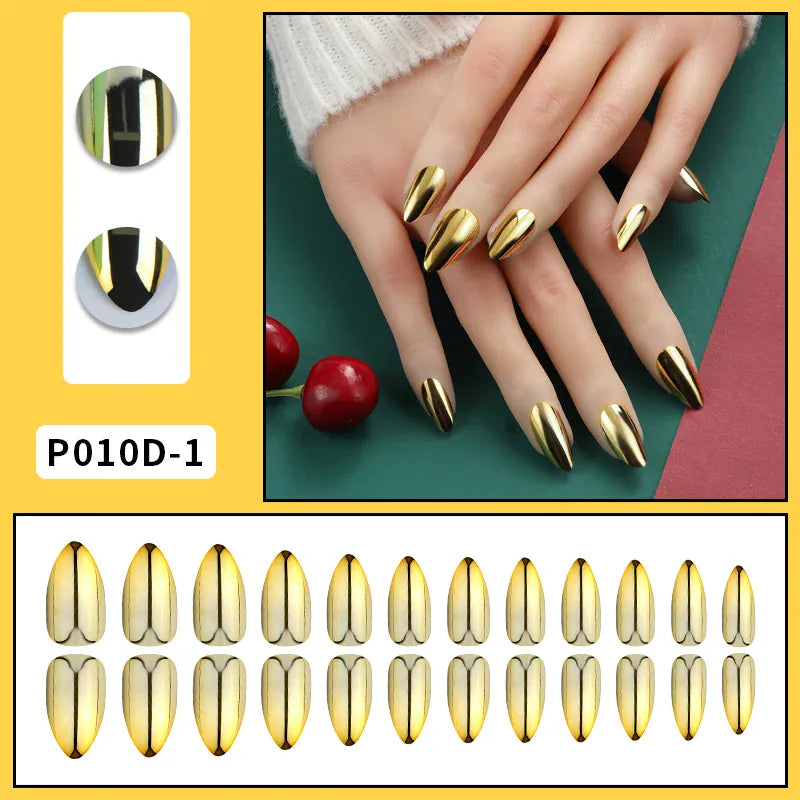 KissICON Color 1 KissIcon Mirror Nails - Metal Effect Adhesive Almond