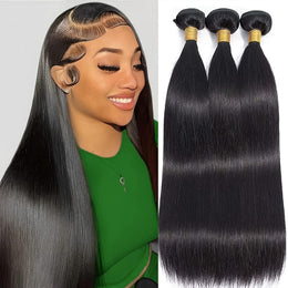 KissICON Color 1 Womens Yaki Straight Hair Extensions - Heat Resistant
