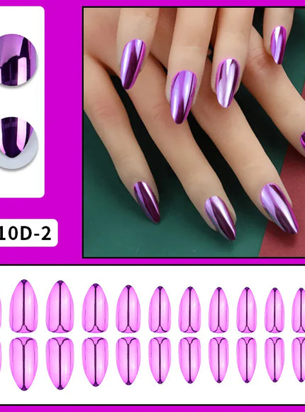 KissICON Color 2 KissIcon Mirror Nails - Metal Effect Adhesive Almond