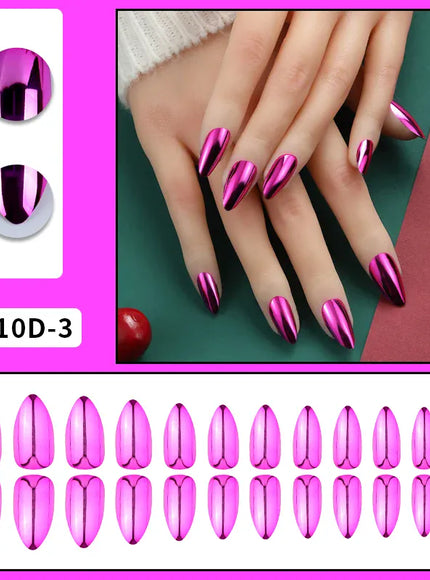 KissICON Color 3 KissIcon Mirror Nails - Metal Effect Adhesive Almond