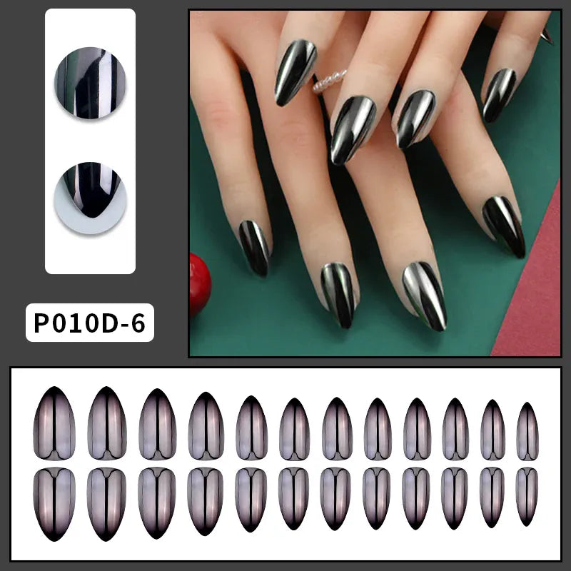 KissICON Color 6 KissIcon Mirror Nails - Metal Effect Adhesive Almond