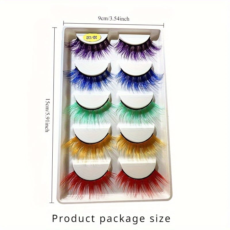 KissICON Color mix KissIcon Colorful 3D False Eyelashes Set - Bold