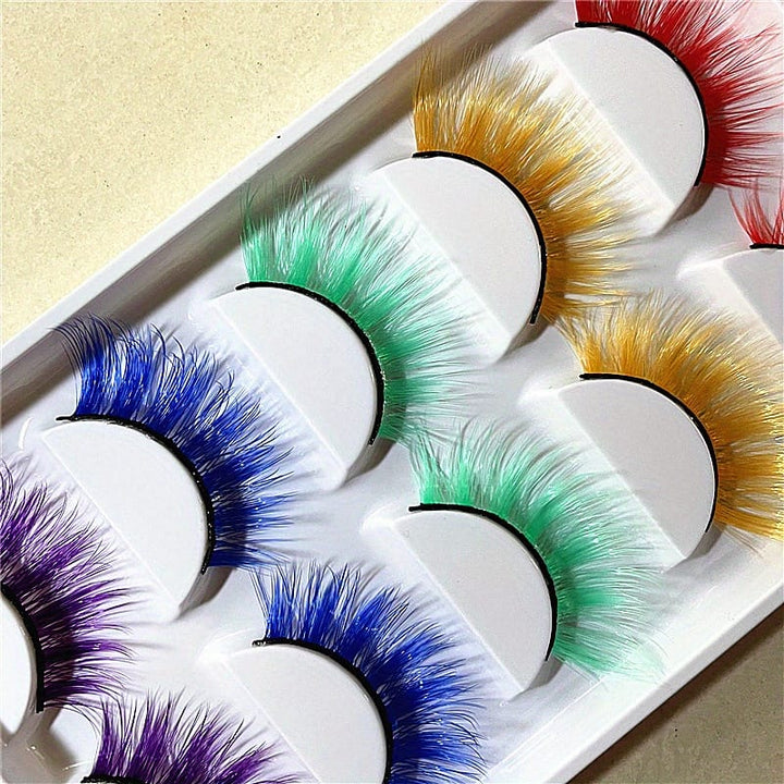 KissIcon Colorful 3D False Eyelashes Set - Bold