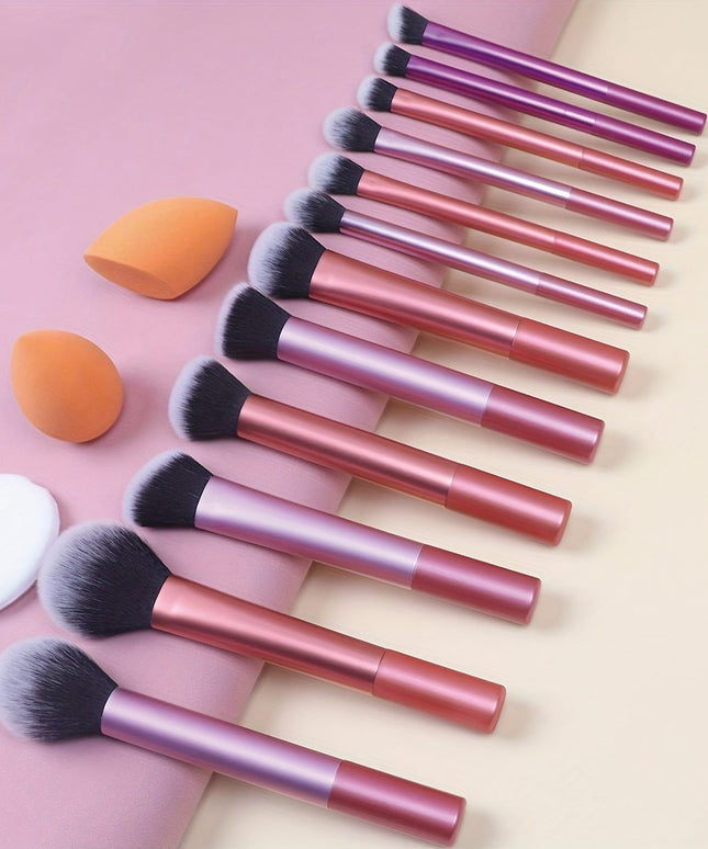 KissICON Color RT-15PC 15piece Colorful Makeup Brush Set – Beginners