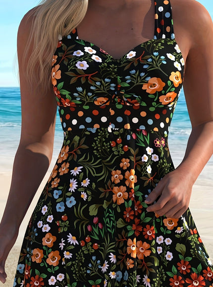 KissICON Color / UK 18 Curvaswim2026 Curve Resort Print Waistcinching Tankini
