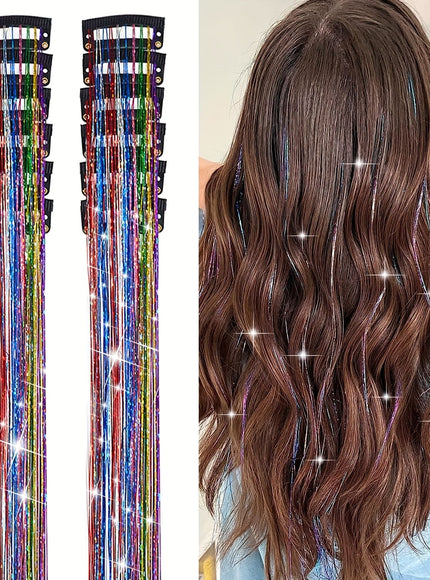 KissICON Colorful / 20inch KissIcon Hair Tinsel Clip In Extensions - Heat