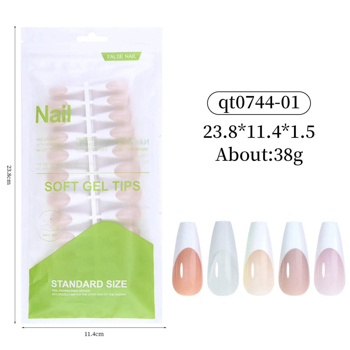 KissICON Colorful Fake Nails Set - Adhesive Glue Press