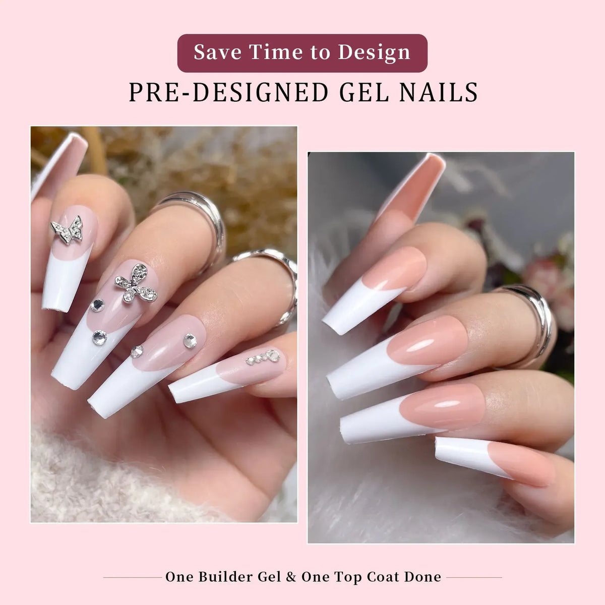 KissICON Colorful Fake Nails Set - Adhesive Glue Press