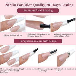 KissICON Colorful Fake Nails Set - Adhesive Glue Press