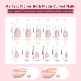 KissICON Colorful Fake Nails Set - Adhesive Glue Press