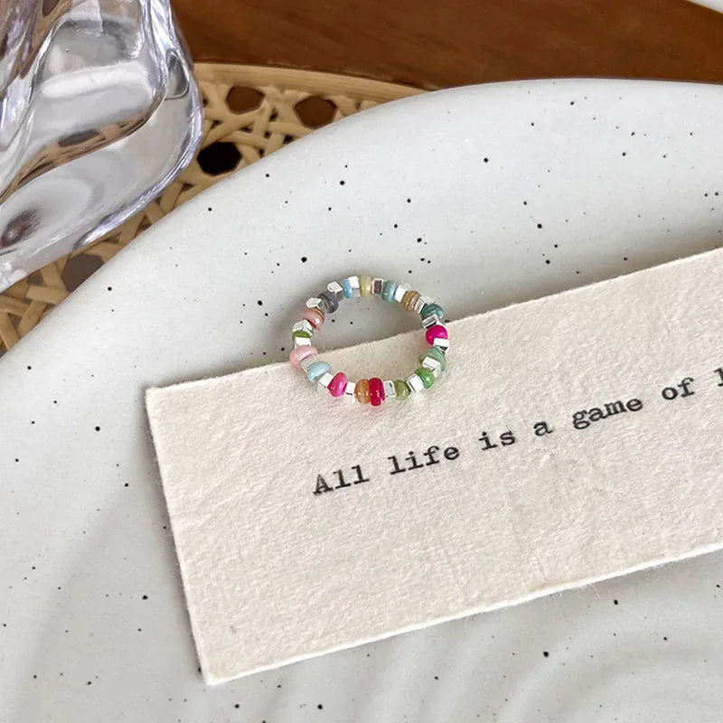 KissICON Colorful Kissicon Colorful Beaded Ring – Irregular Beads Gift
