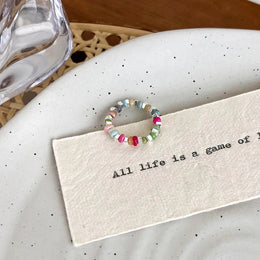 KissICON Colorful Kissicon Colorful Beaded Ring – Irregular Beads Gift