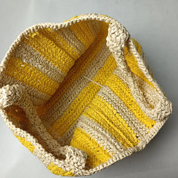 KissICON Colorful Striped Hand-woven Letter Embroidery Handbag