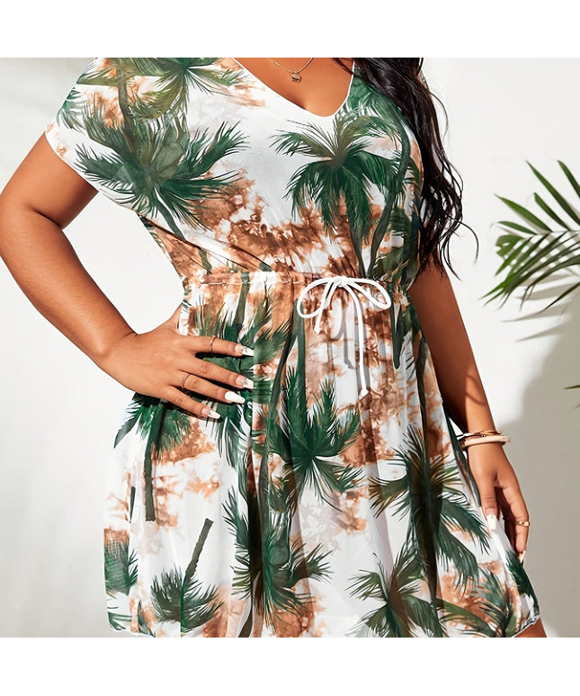 KissICON Dresses Colourful / UK 18 Plus Size Tropical Beach CoverUp Summer Breeze 2025