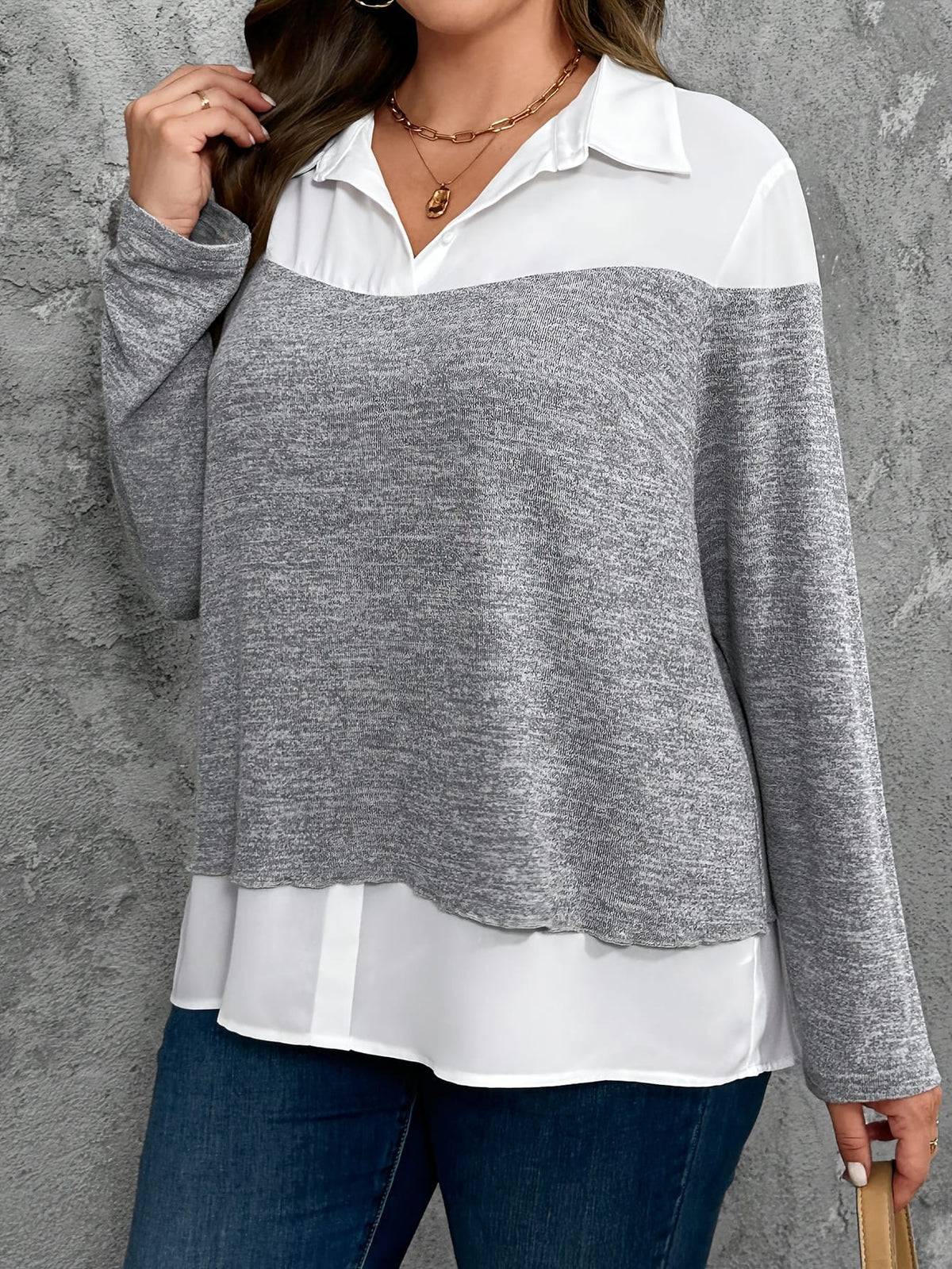 jkthpu-45 Comfort Stretch Fit Top for Plus Size Women | KissICON