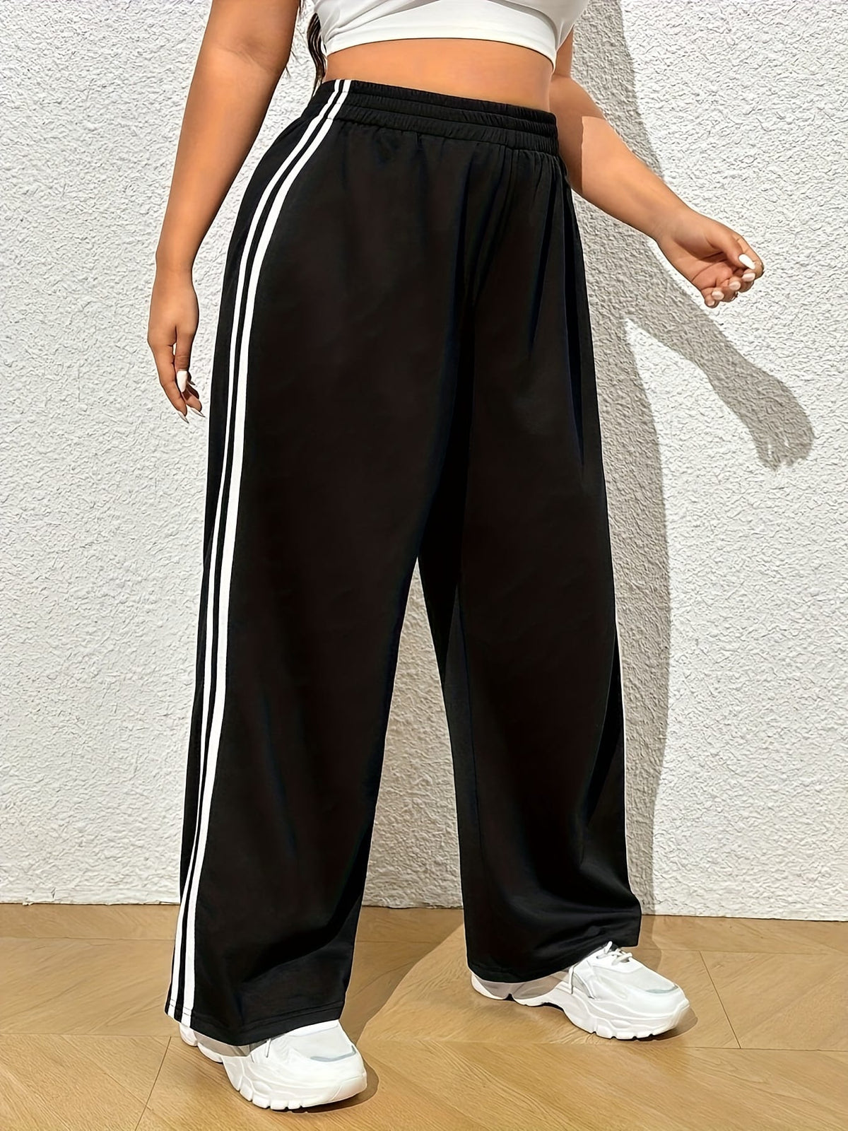 jkthpu-45 Comfort Stretch Straight Leg Pants for Plus Size Women | KissICON