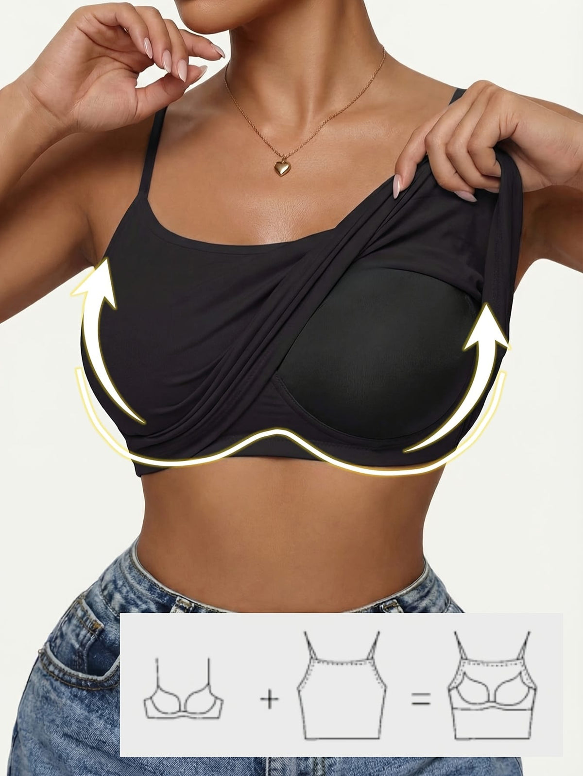 jkthpu-45 Comfortable 2in1 Shapewear Top BraFree Comfort