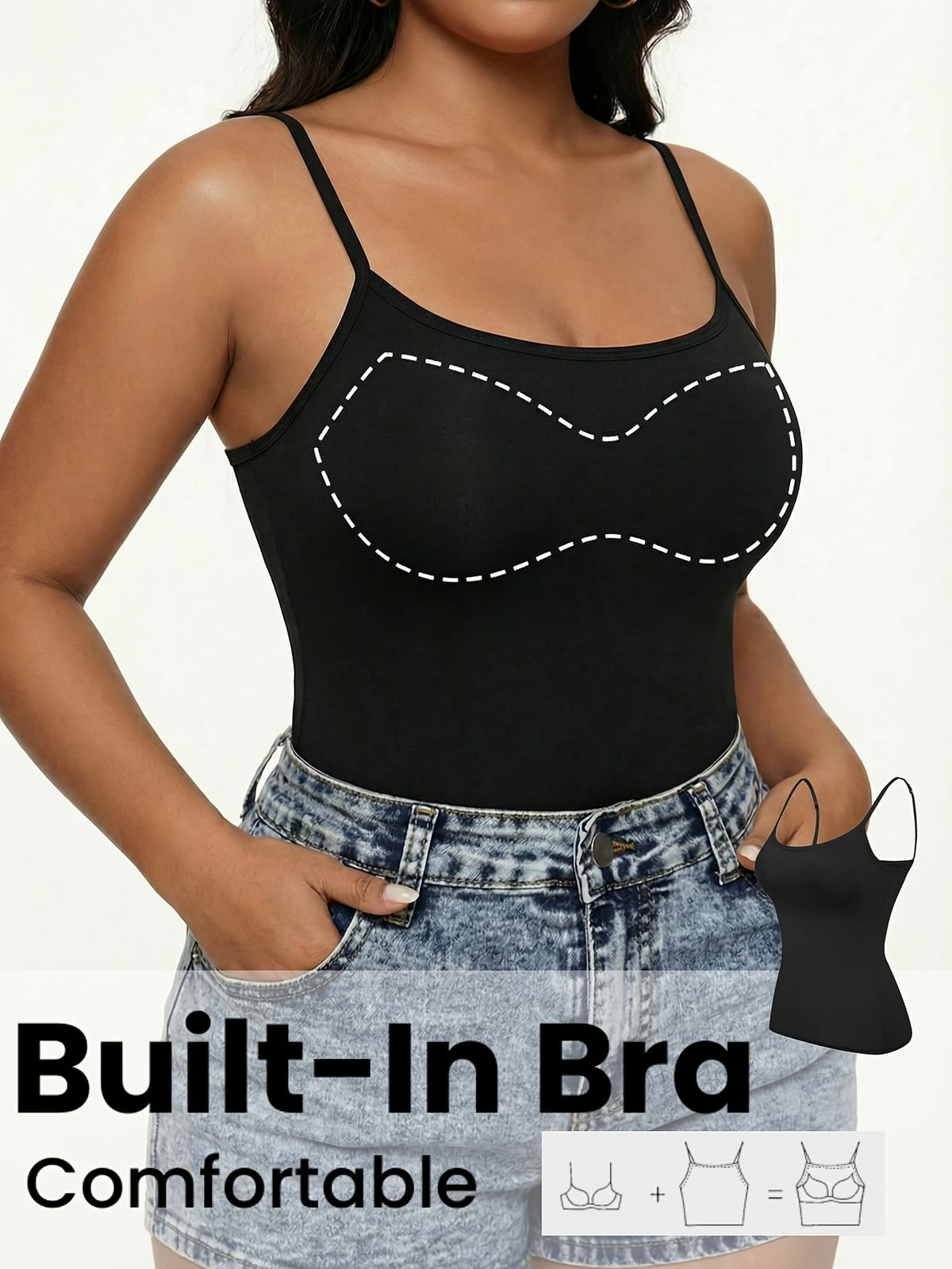 jkthpu-45 Comfortable 2in1 Shapewear Top BraFree Comfort