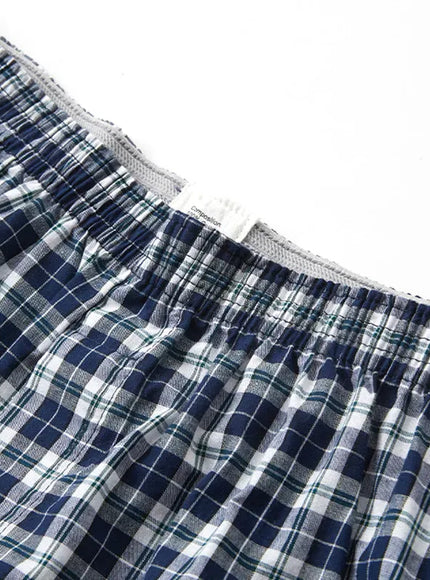 KissICON Comfortable Mens Plaid Cotton Boxer Shorts