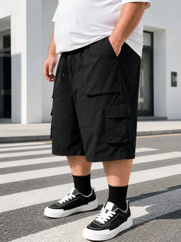 KissICON Comfortable Plus Size Mens Casual Workwear Shorts with Pockets