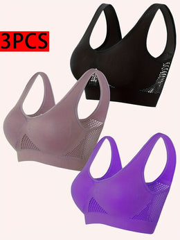 KissICON Comfy Mesh Wireless Bras – 3 Unpadded