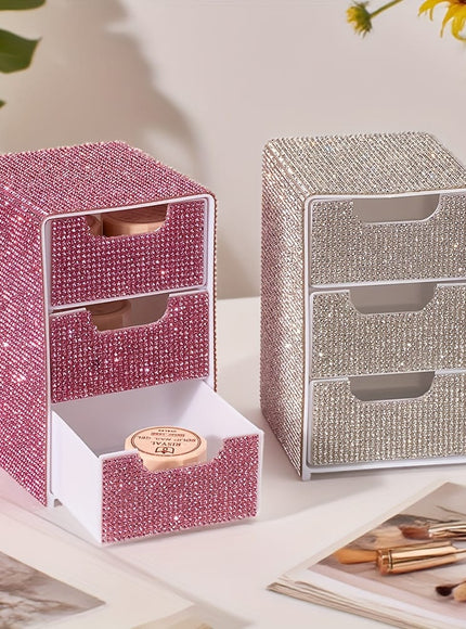 jkthpu-45 Compact 3Layer Desktop Organizer Box for Makeup and More