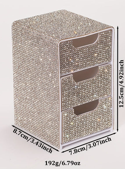 jkthpu-45 Compact 3Layer Desktop Organizer Box for Makeup and More