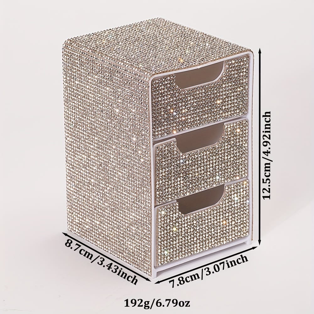 jkthpu-45 Compact 3Layer Desktop Organizer Box for Makeup and More
