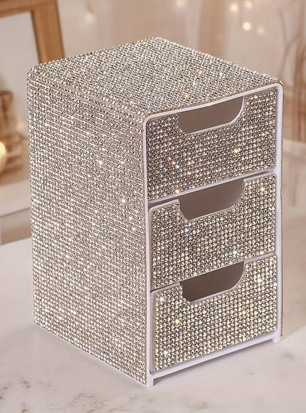 jkthpu-45 Compact 3Layer Desktop Organizer Box for Makeup and More