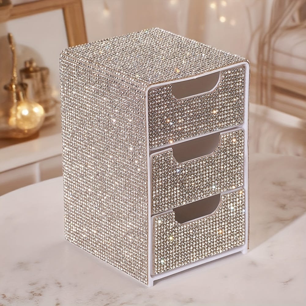 jkthpu-45 Compact 3Layer Desktop Organizer Box for Makeup and More